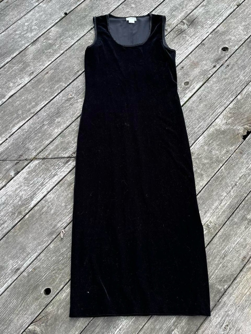 K. C. Spencer black velvet sleeveless maxi dress